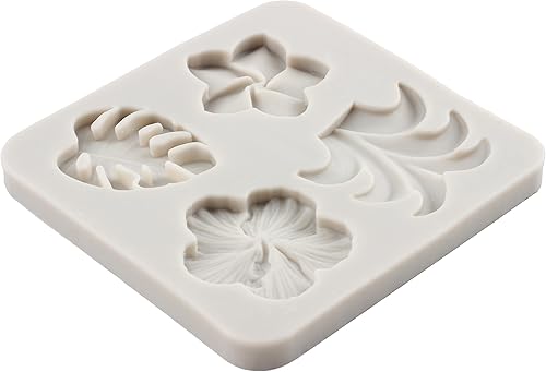 Miniatura 7 de Moldes de silicona para flores tropicales y hojas, hibisco, plumeria, fondant, para decoración de pasteles, cupcakes, chocolate, pasta de chicle de
