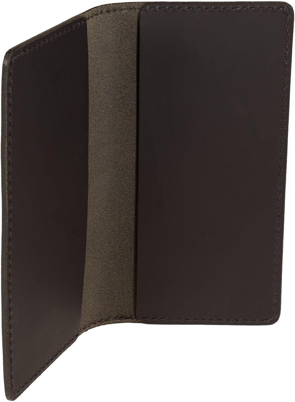 Checkbook Cover - Leather Checkbook Wallet for Standard Checks, Handmade in USA (Checkbook, Black)