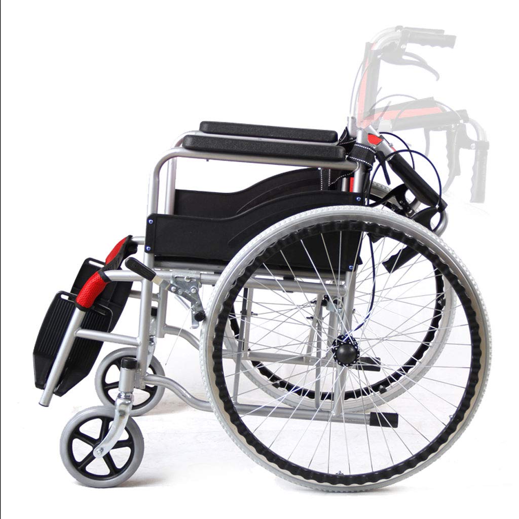 sedia a rotelle Sedie A Rotelle, In Alluminio Sedia A Rotelle, Sedie A Rotelle Pieghevole Semovente, Sedie A Rotelle Pieghevole Leggero, Portatile sedia a rotelle (Colore : A)