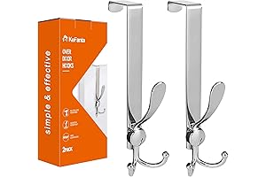 Bathroom Door Hinge Towel Rack, 2 Pack Over the Door Hooks with...