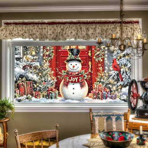 HOMETITUTE película de ventana Navidad muñeco de nieve 39.3×17.7 in miniatura 1