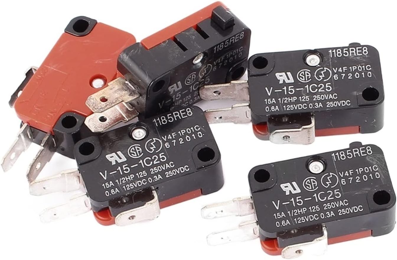 ABOSS 10pcs Mini V-15-1C25 Automation SPDT Pin Button Micro Switch 1NO 1NC