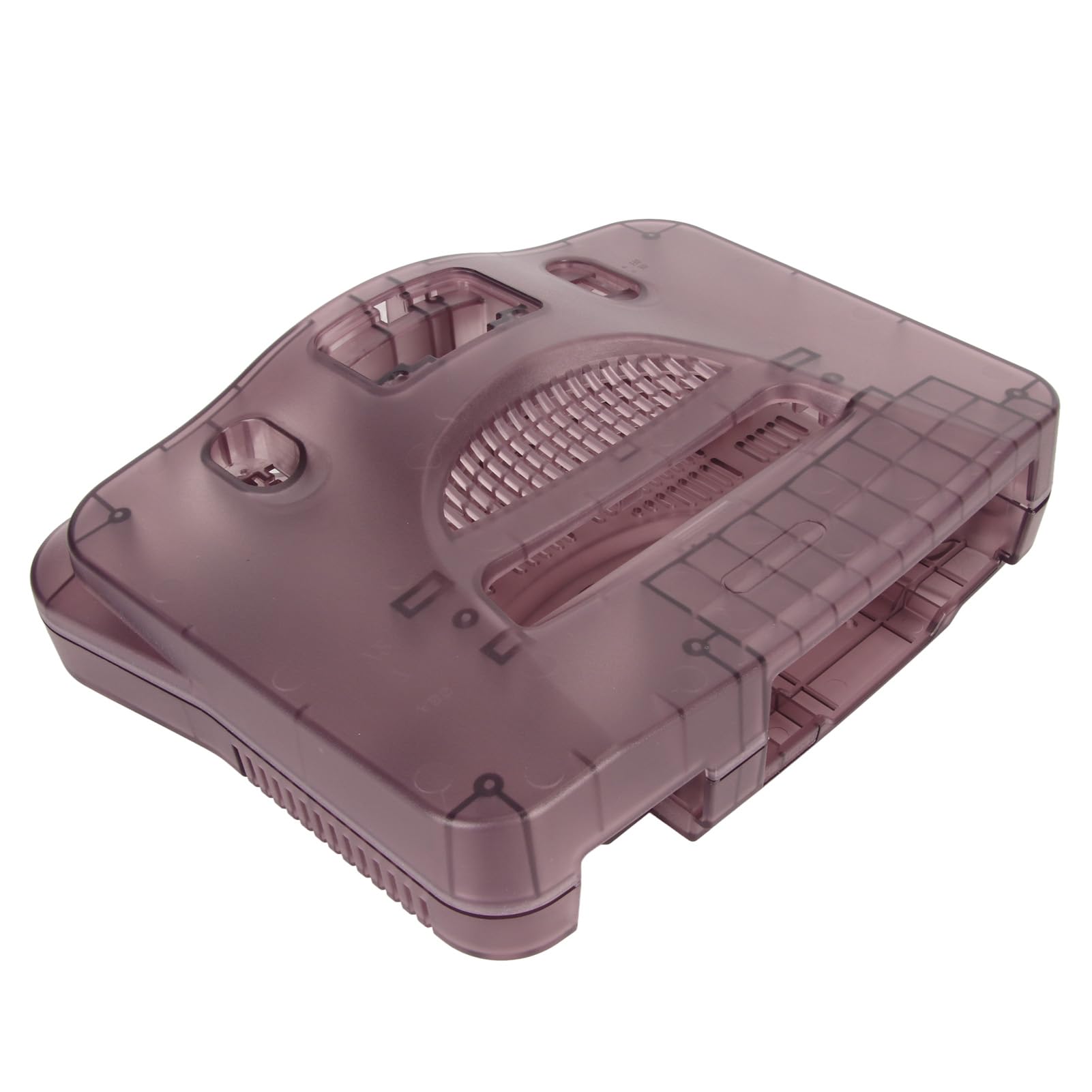 Przezroczyste etui zamienne N64 Wysokiej jakości materiał ABS Różowo-fioletowa obudowa ochronna do konsoli gier wideo N64 Retro Łatwa instalacja za pomocą śrubokrętów