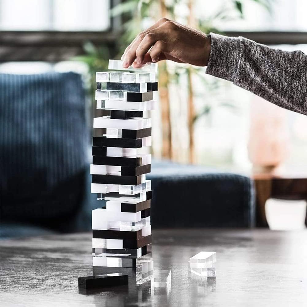 OnDisplay 3D Luxe Acrylic Stacking Tower Puzzle Game (Clear/Opaque/Blk/White)
