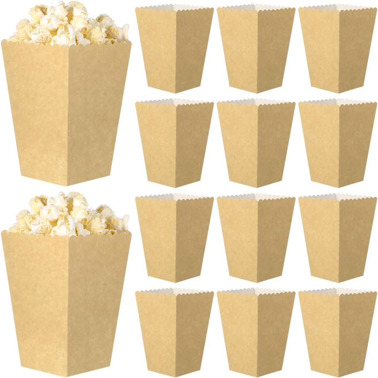 PRETYZOOM Dried Fruit Popcorn Box - 50Pcs Khaki Cardboard Containers for Individual Servings Perfect for Weddings Birthday Parties and Celebrations