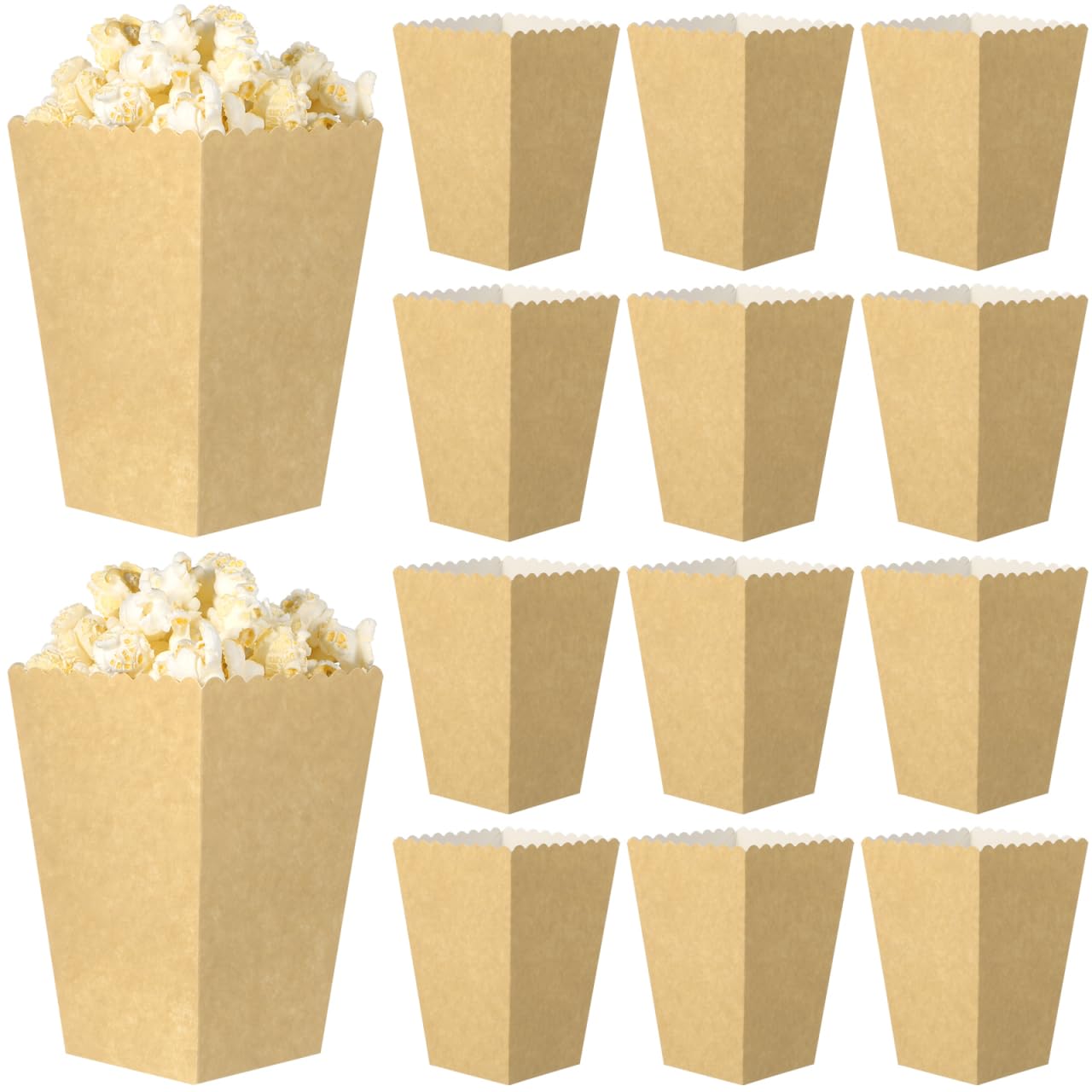 Boîte à popcorn en carton pour buffet de mariage champêtre et fête (50 pièces)