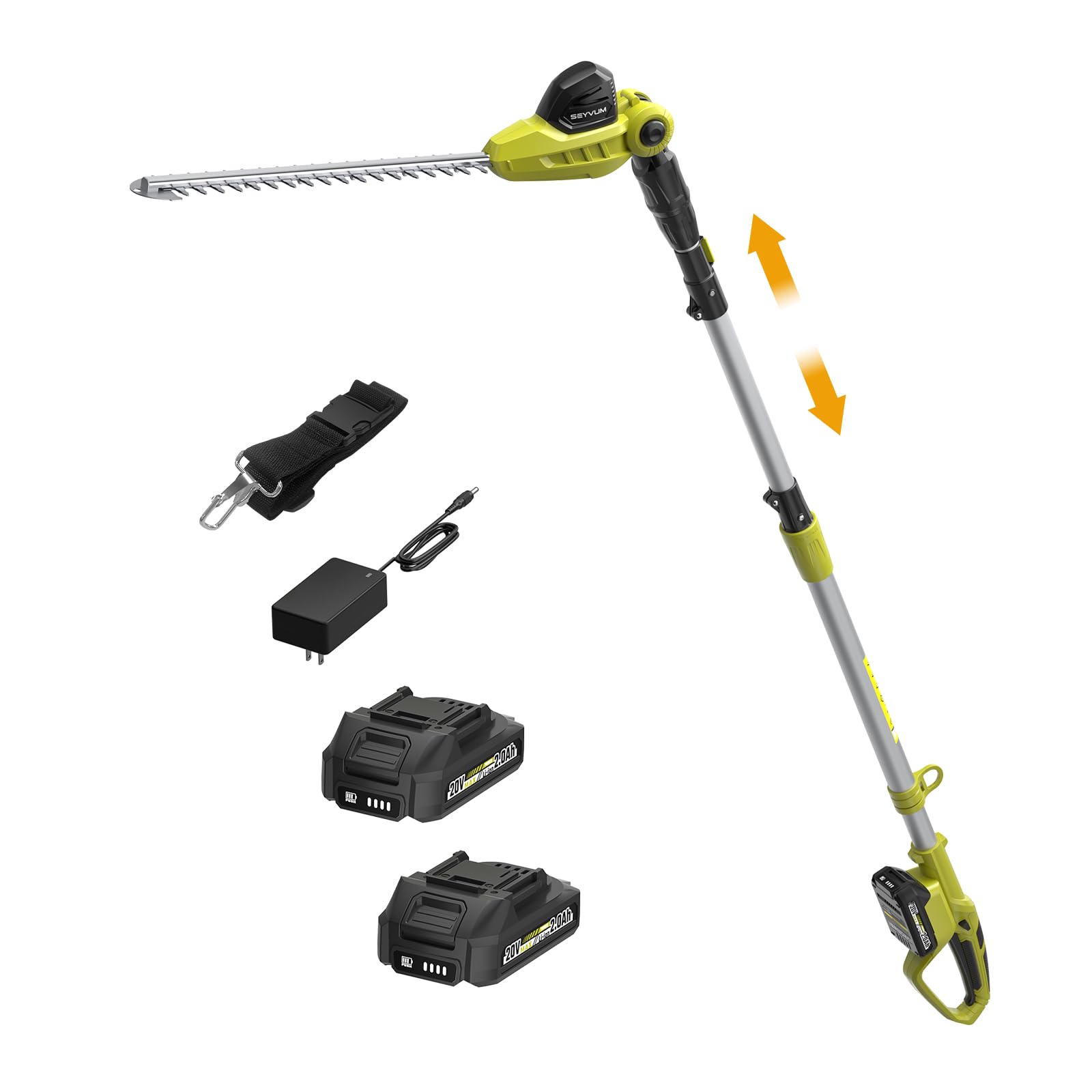 Amazon.com: SEYVUM 20V Cordless Pole Hedge Trimmer, Bush & Shrub