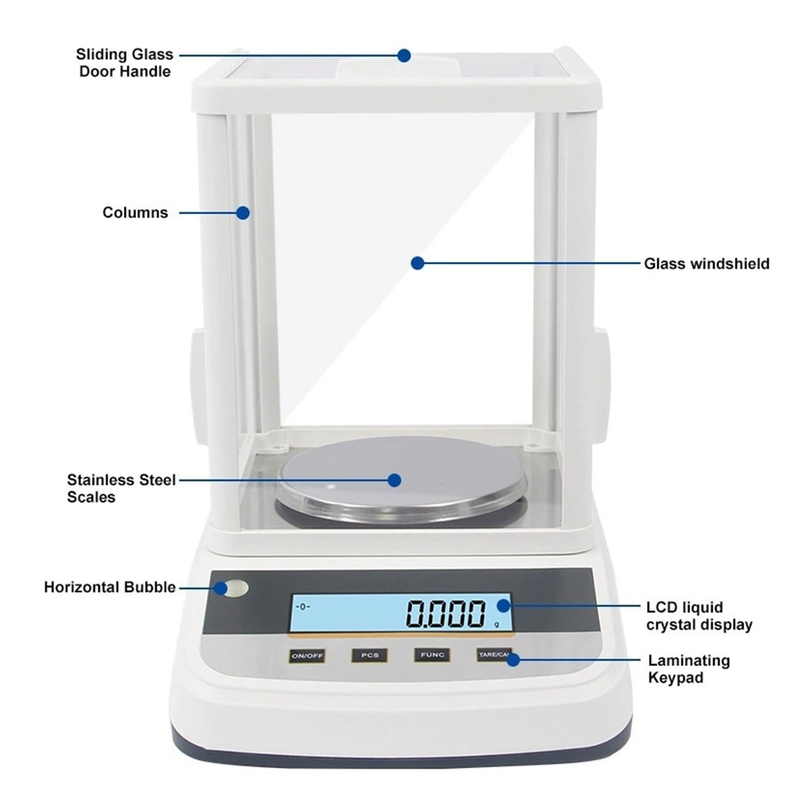 Digitale Waage Laboranalytische Waage Gewichtswaage 0,001 g for Labor, Schmuckwiegen Schnelle Reaktion(TF3003 300g 0.001g)