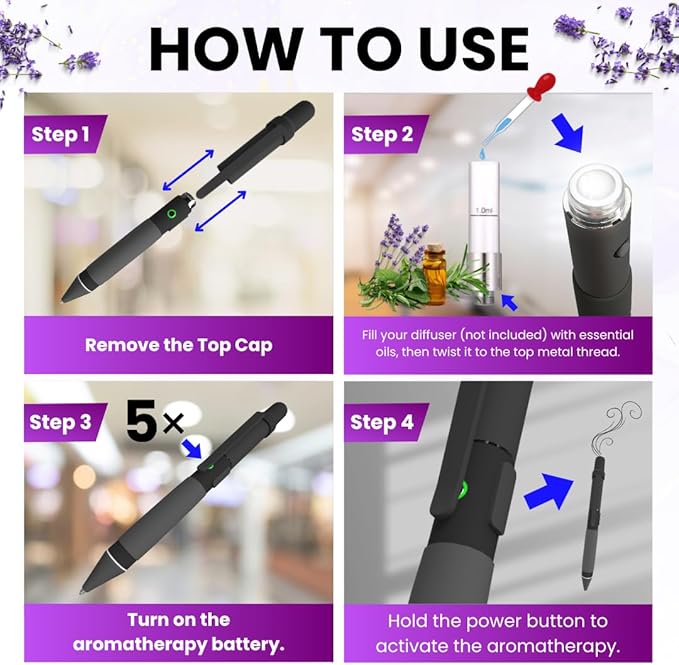 Bolígrafo Difusor de Aromaterapia Recargable Penjamin miniatura 3