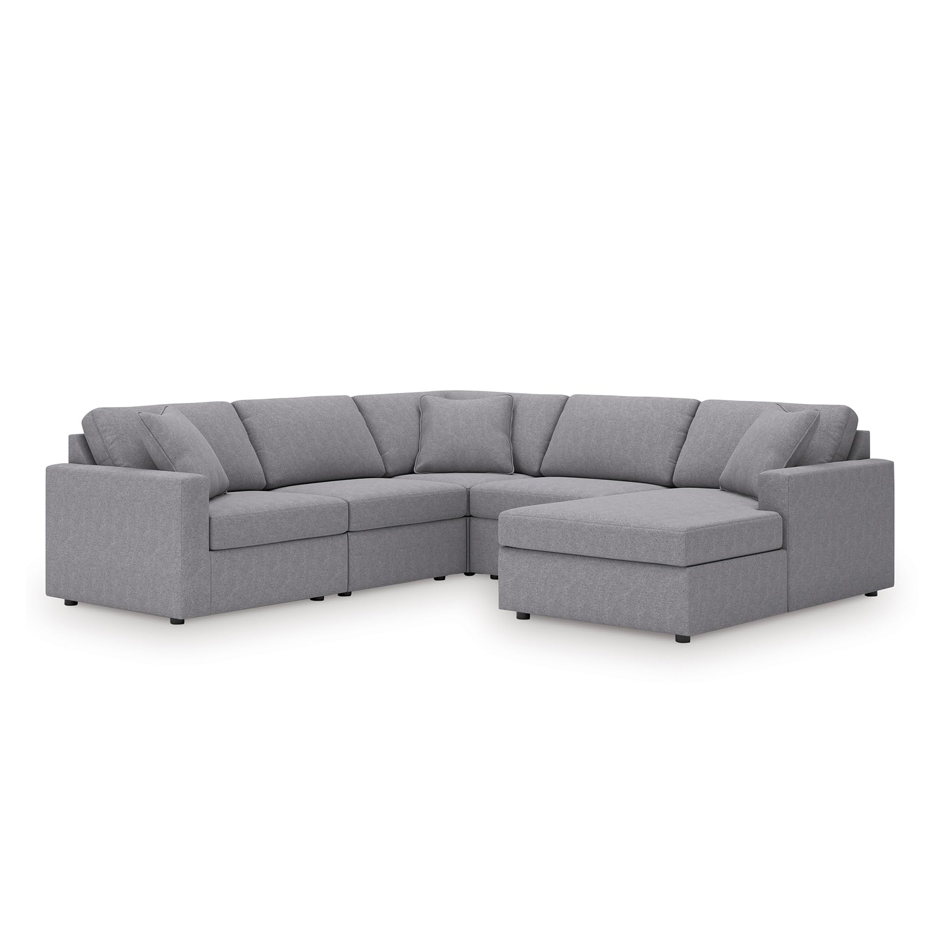 Signature Design by Ashley 5-Piece Modular Sectional with Chaise, Gray