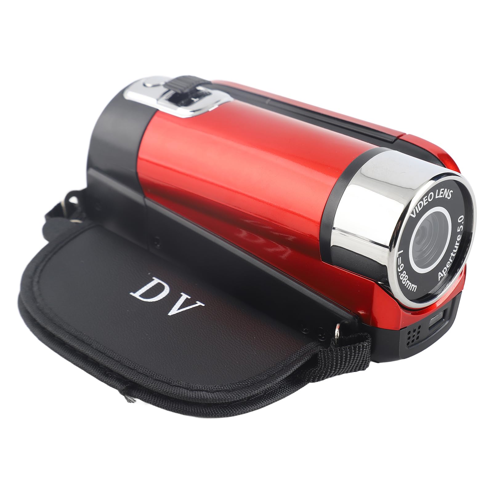 Videocamera Videocamera, Rotazione Full HD 16X Videocamera Digitale Ad Alta Definizione Videocamera DV Videocamera Vlogging Registratore per Feste in Casa, Picnic All'aperto(Spina europea rossa)