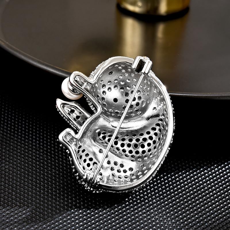 Image of Animal Brooches for Women Gold-Plated Panda /Bee /Snake /Elephant Pearl Brooch Lapel Pin Rhinestone Animals Brooch Jewelry for Mom Wife