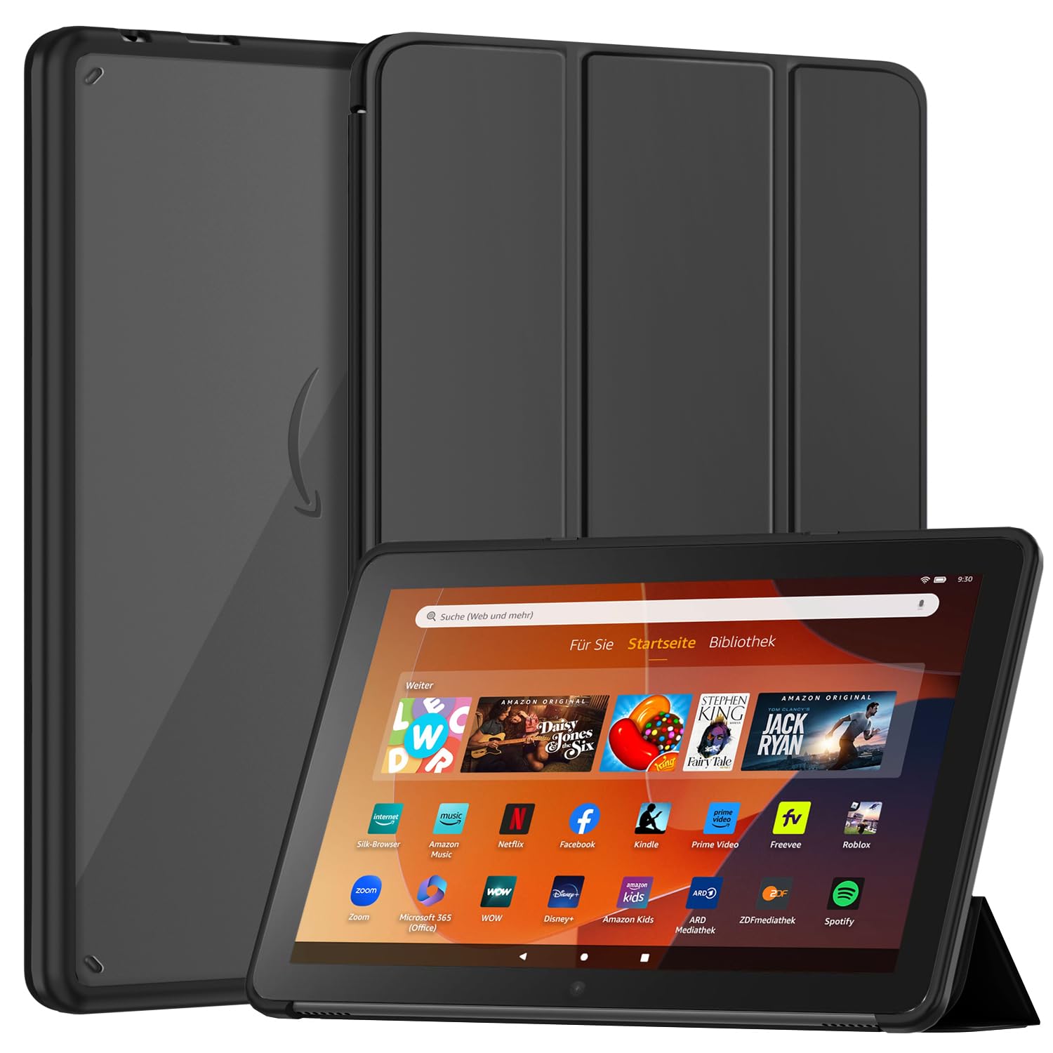 Sanyetral Tablet Protective Case with Auto Wake/Sleep Function, Incompatible with TCL Nokia -Black