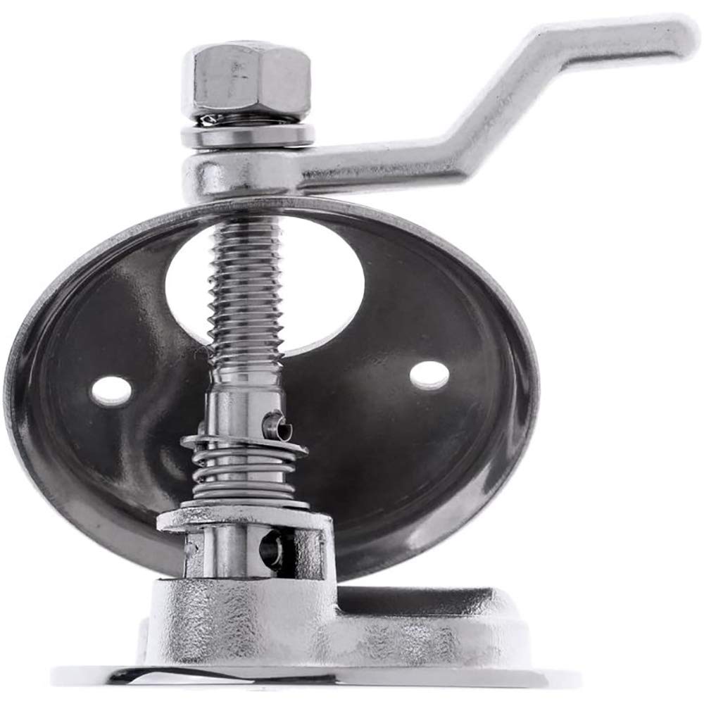 POFET Maniglia di sollevamento a tiro con chiusura a camma per portello, montaggio a incasso, con piastra posteriore, 52 mm, acciaio inox 316, per barca, argento