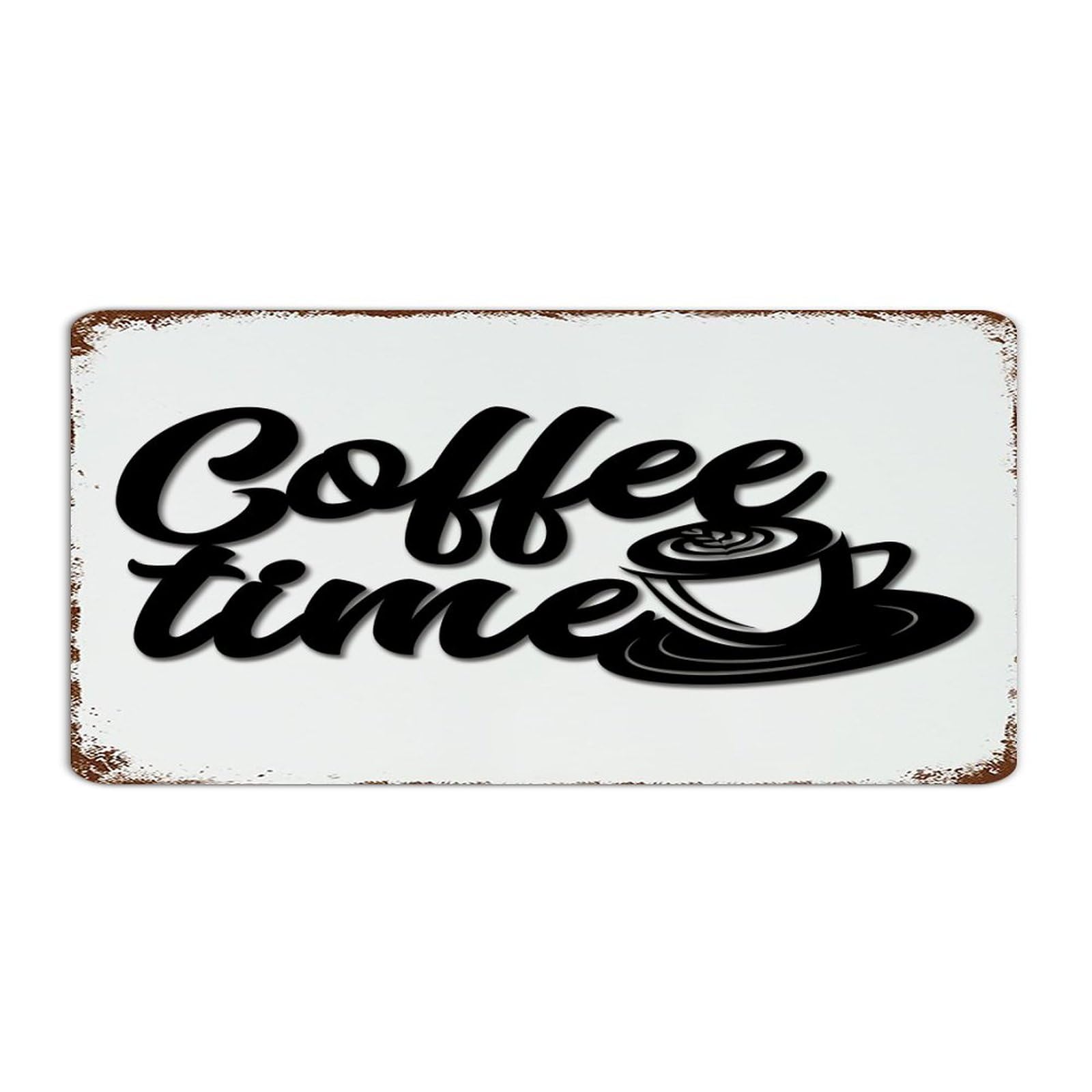 Targa vintage in alluminio con scritta in lingua inglese It's Coffee