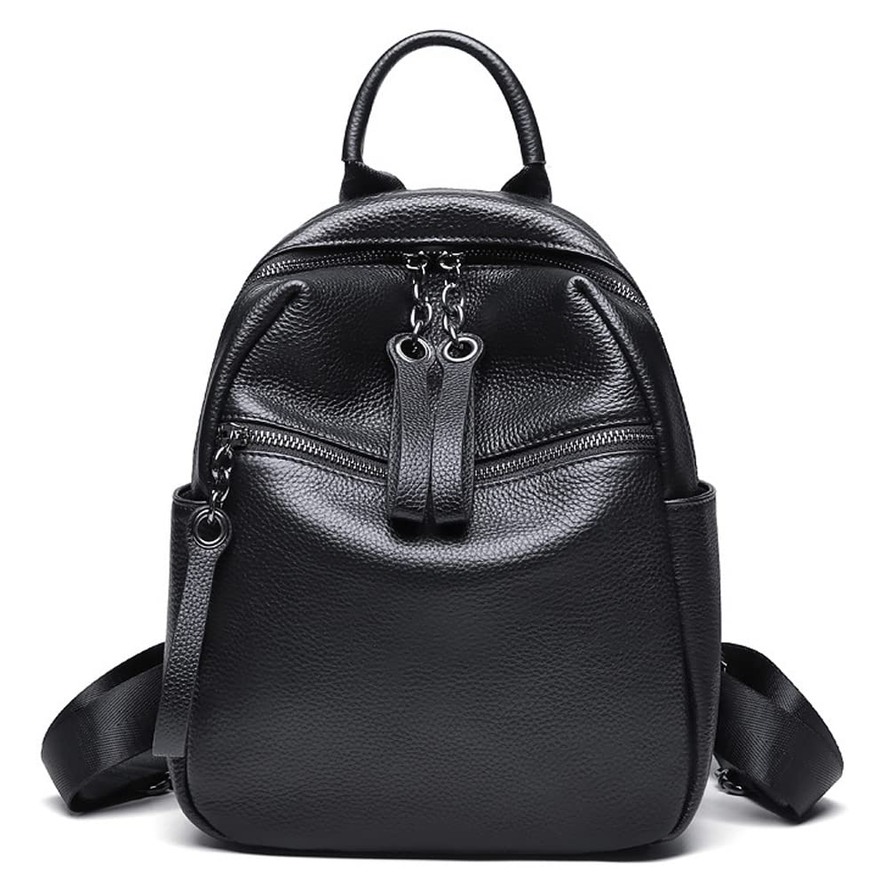 ROUROU Large Capacity Backpack for Women Multi Pocket Shoulder Bag Genuine Leather Handbag Casual Daypack Travel Purse