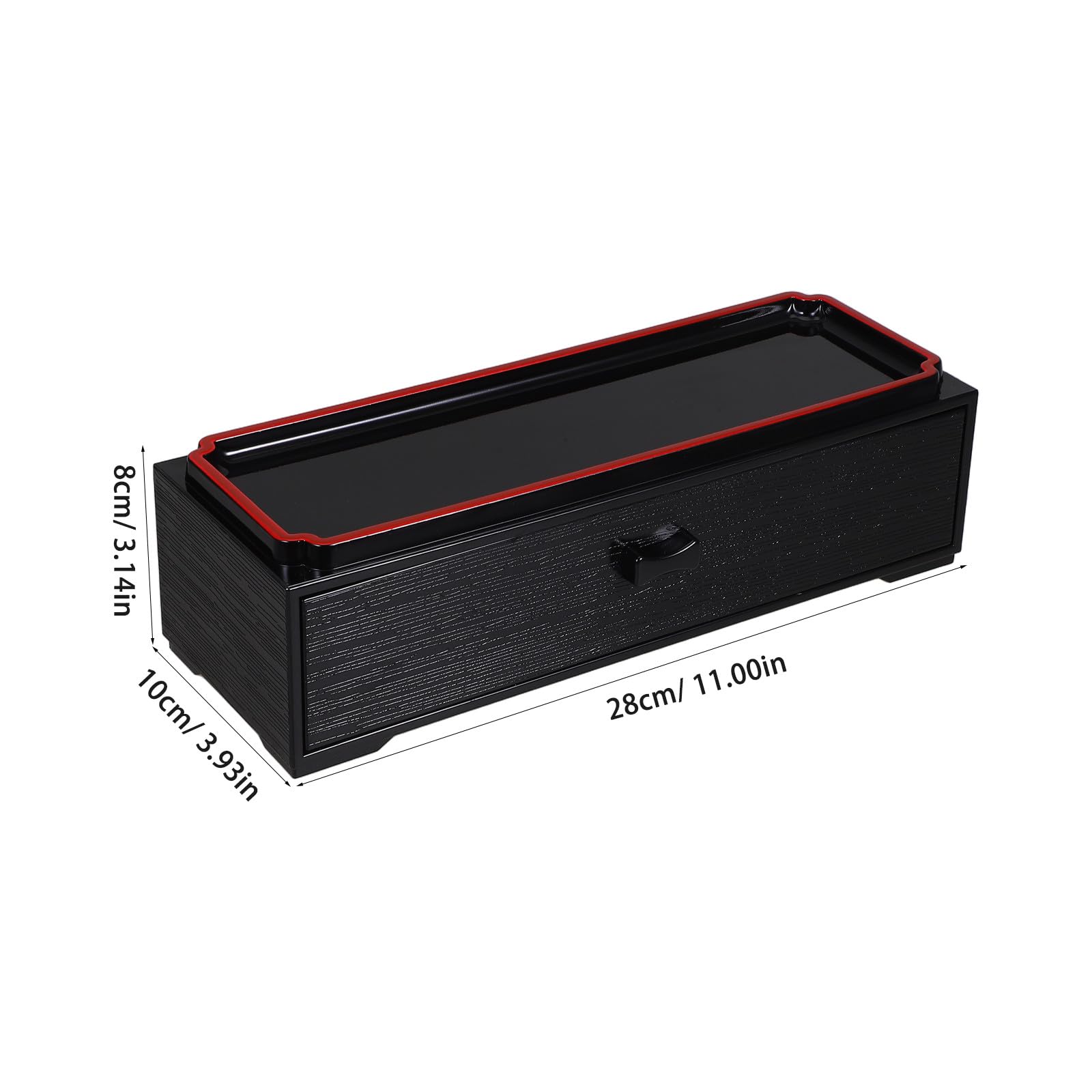 Operitacx Caja Organizadora para Palillos y Cubiertos de Madera Negra Diseño Japonés, Extraíble y Portátil, Contenedor para Almacenamiento Higiénico en Cocina, 1 Unidad