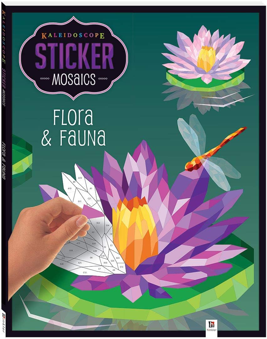 Kaleidoscope Sticker Mosaic Flora and Fauna - Painting by Sticker - Adult Sticker Book - Animal Sticker Book for Adults - Puzzle Books for Adults