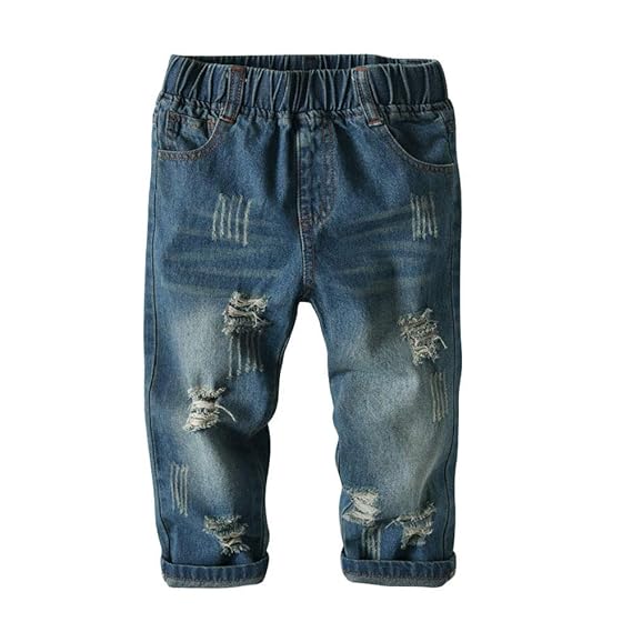 Hopscotch Baby Boys Cotton Denim Cool Jeans in Blue Color