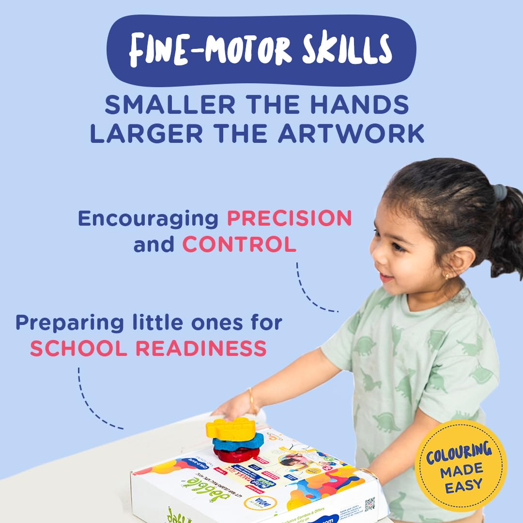 dabble Gift Combo Pack for Kids | Non-Toxic Finger Paints | Washable Paints For Toddlers | Sensory Touch & Feel Colouring Pages for Toddlers - Ages 1+ - Image 8 thumbnail