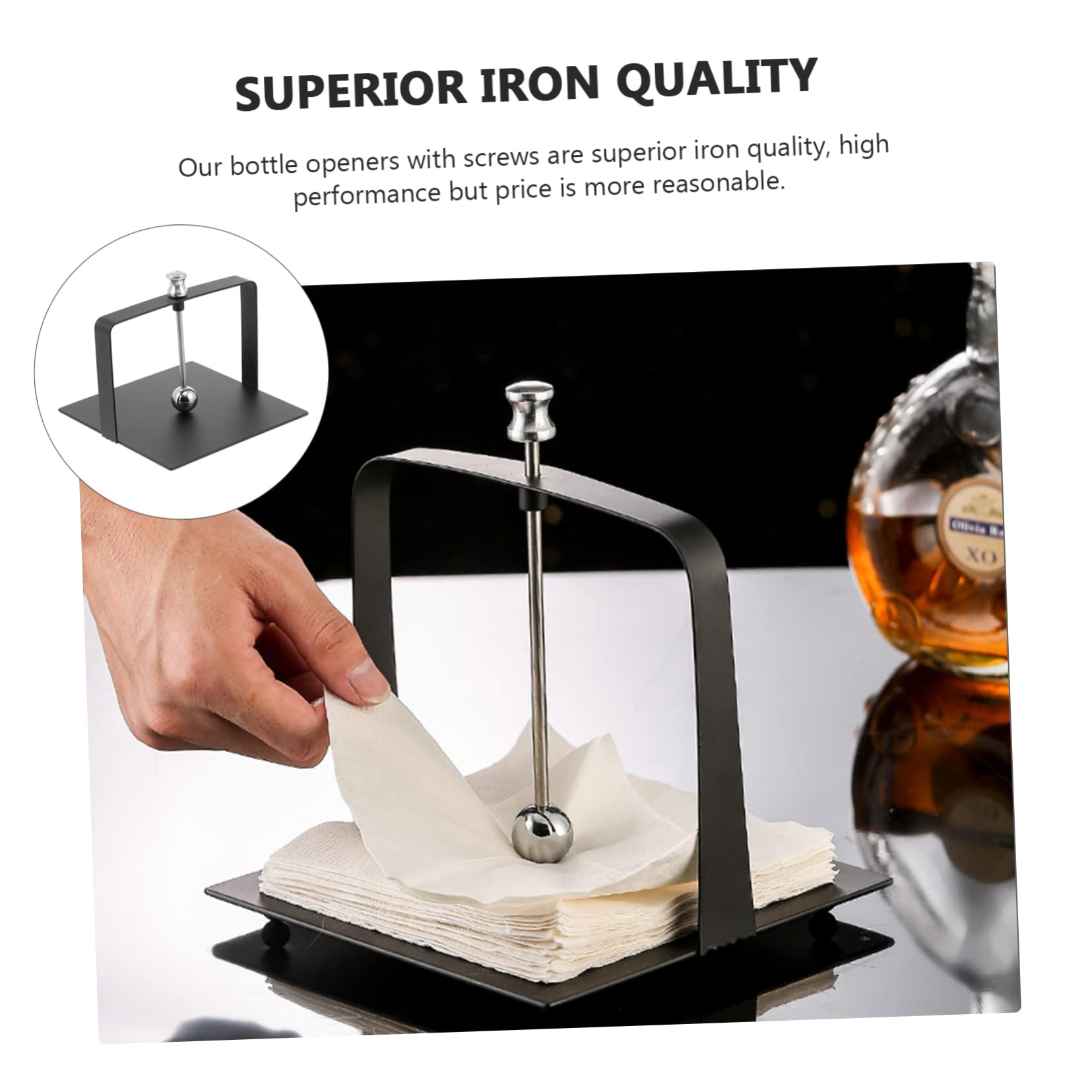 Portatovaglioli Design Minimalista Nero da Tavolo in Acciaio Inossidabile e Stile Elegante Supporto per Tovaglioli Freestanding Facile da Usare per Hotel e Cucina