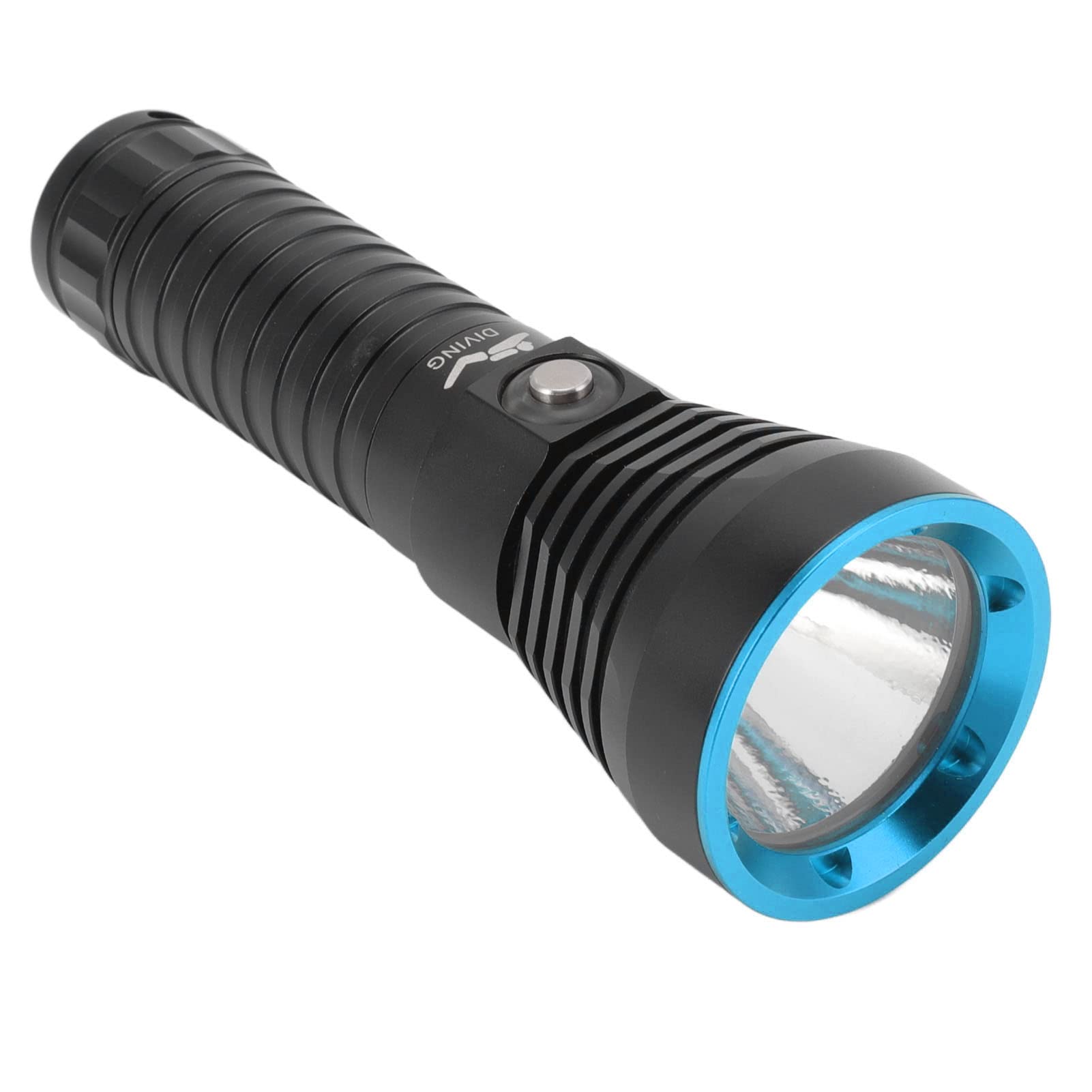 Torcia subacquea LED Torcia subacquea 3000LM Torcia subacquea IPX8 Impermeabile 100M per immersioni subacquee Snorkeling Escursionismo Campeggio Lega di alluminio 155mm (Blu)
