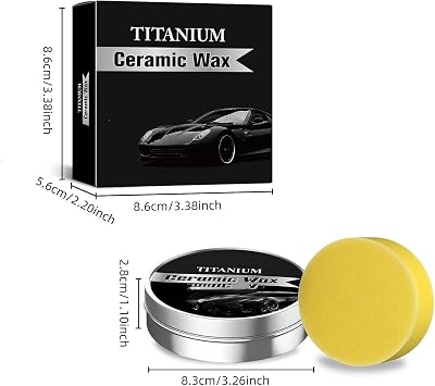 Strong Protection Car Coating Polishing Wax,Titanium Ceramic Car Wax,High Protection Fast Car Coating,Lasting Mild Formula Polish Wax With Sponge (1pc)