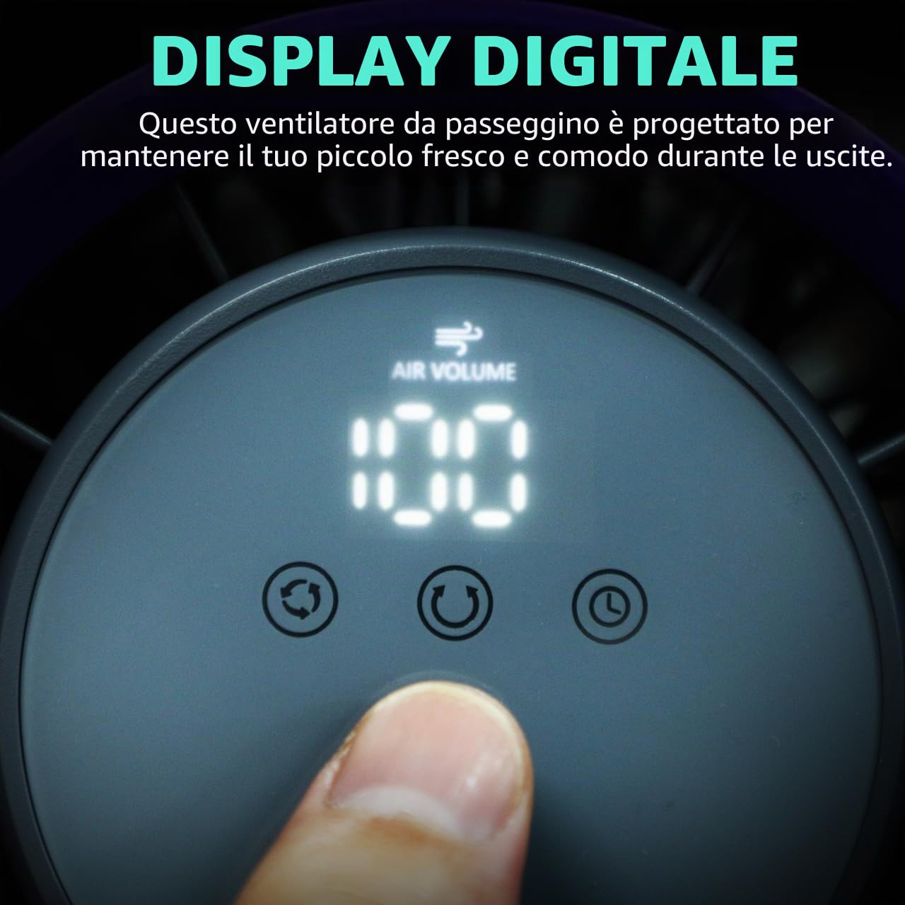 STOBAZA Ventilatore portatile per passeggino: ventilatore a clip a 360 gradi con treppiede flessibile – silenzioso ricaricabile per culla ufficio tapis bici e viaggi