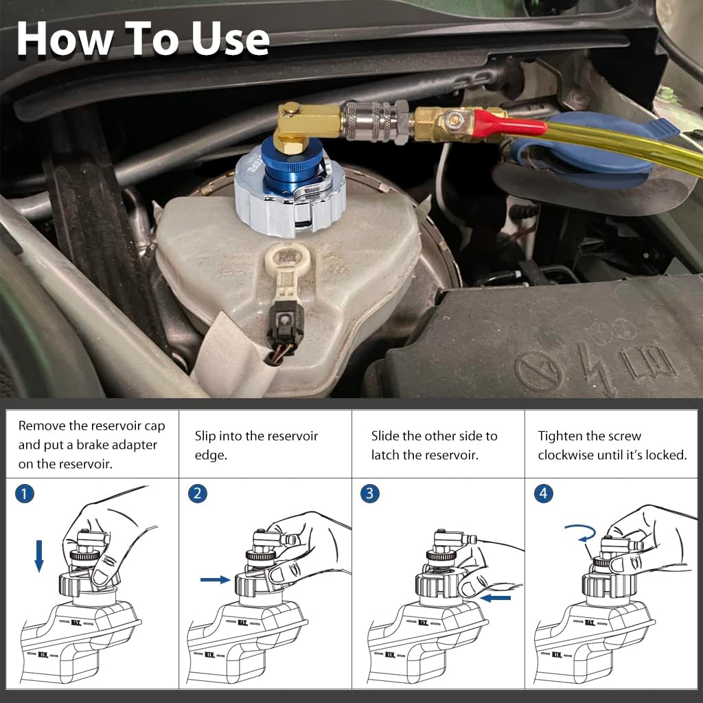 FIRSTINFO A1163HKTL Patented Metal Master Cylinder Reservoir Adapter, Compatible with Toyata/Lexus Master Cylinder Reservoir