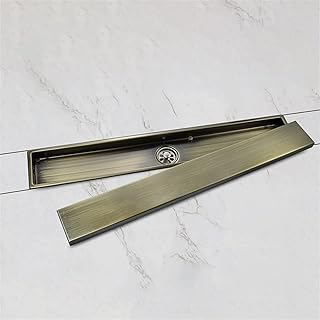 Desagüe de Agua for Suelo de baño Dorado Oculto con Cubierta extraíble Acero Inoxidable 304 60CM de Largo Gris Bronce Antiguo 1 Uds (Color : Rose Gold)