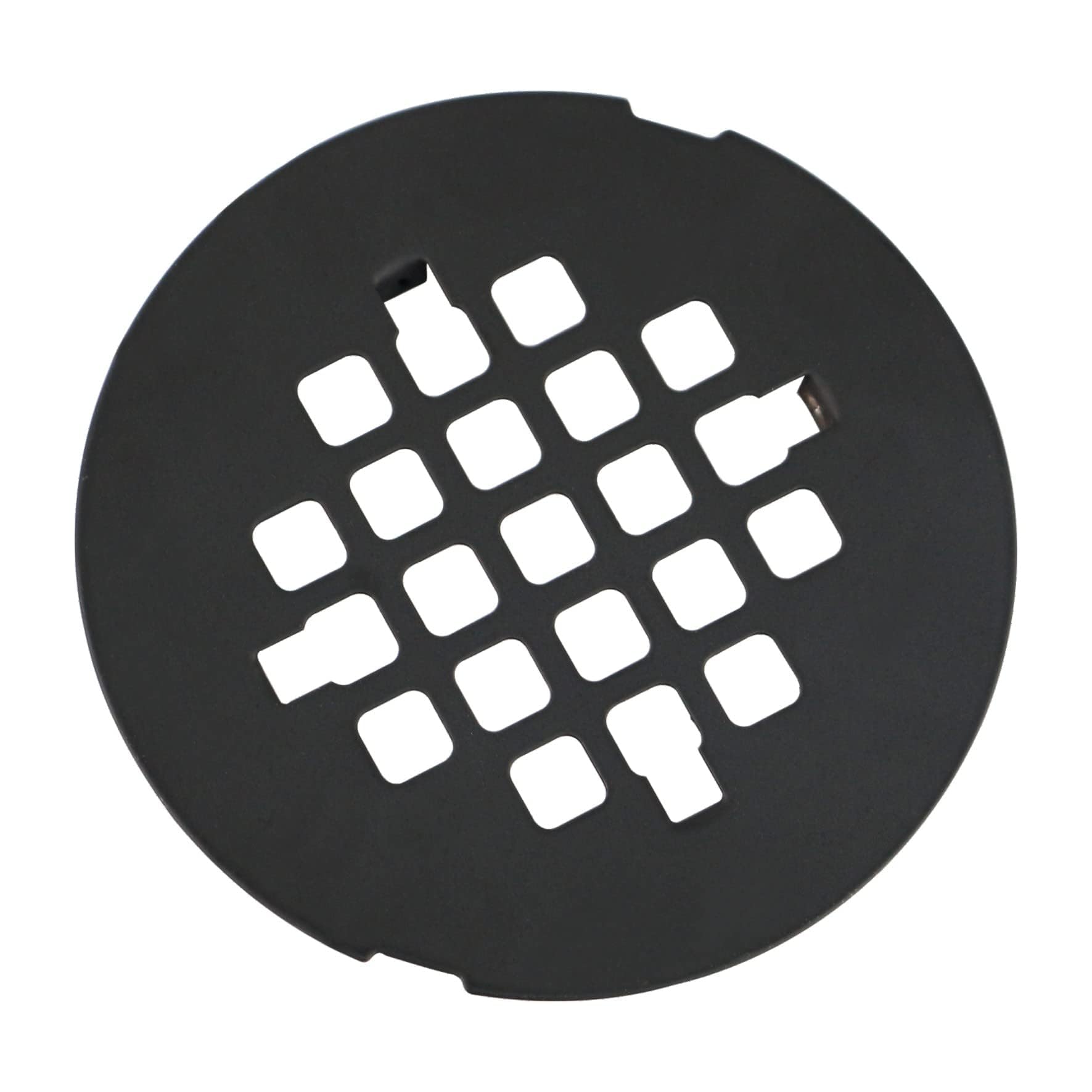 Cubierta de desagüe de ducha a presión negra, rejilla redonda para colador de ducha de 4-1/4 pulgadas de diámetro exterior, fácil de instalar, acero inoxidable, negro mate