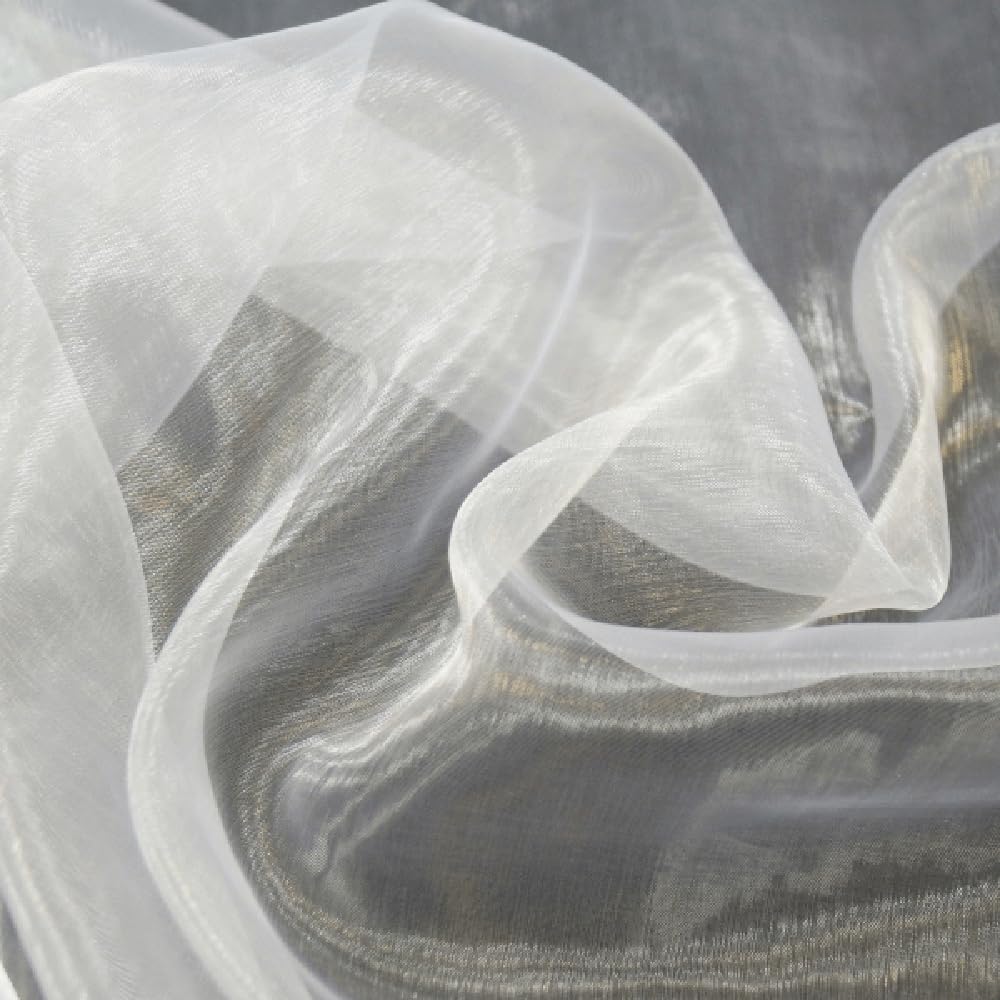 Oh Sew Crafty Limited White Organza Fabric Sheer Voile Drape Curtain Wedding Fabric 150Cm Wide (Sold Per Metre) (White)