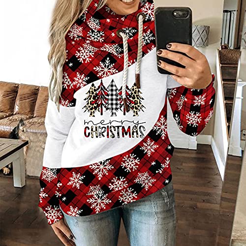Dames sweatshirt met capuchon lange mouwen met kerstmotief, geborduurd - Afbeelding 3