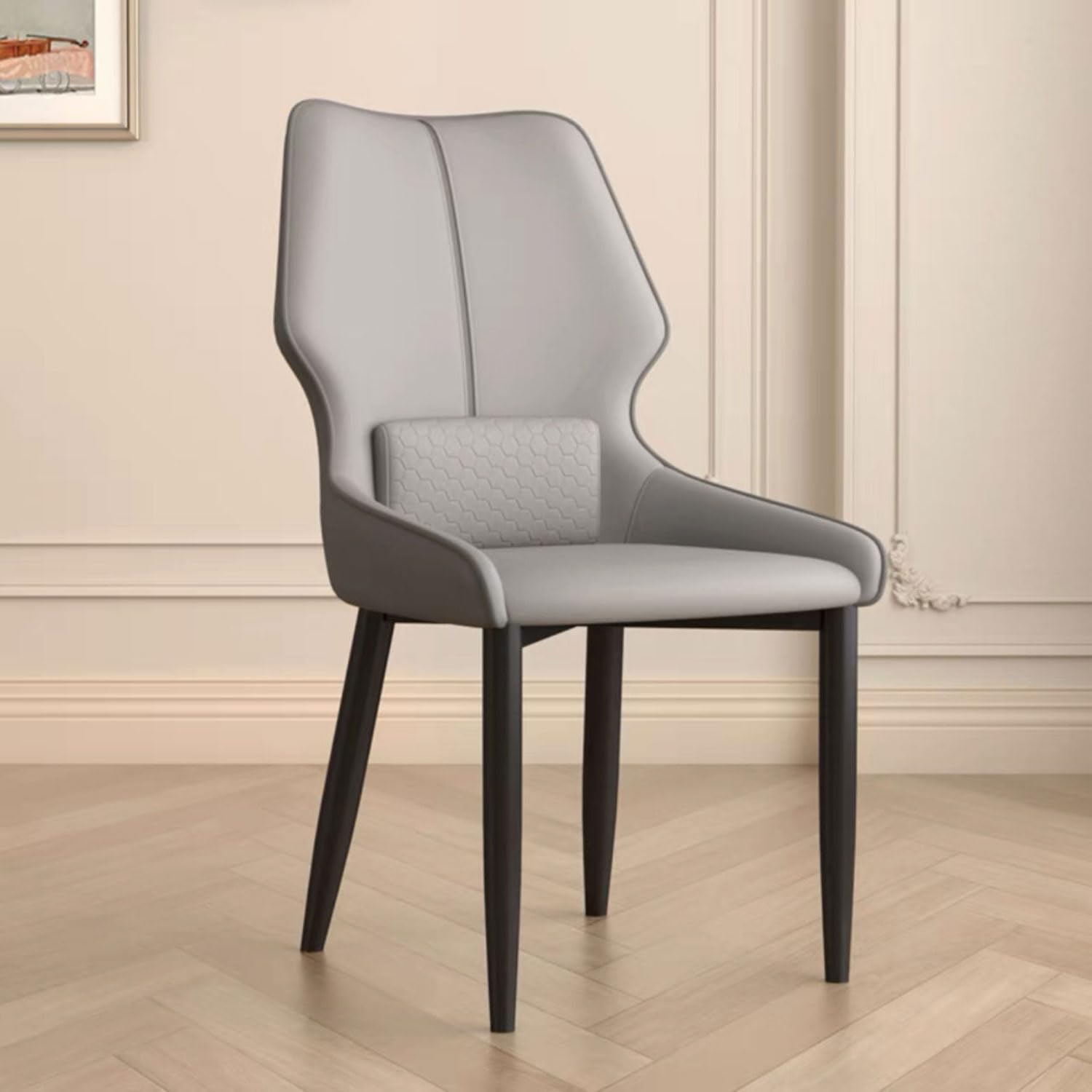 Chaises de cuisine modernes en cuir PU pour repas en famille et salon confortable de 4 pièces