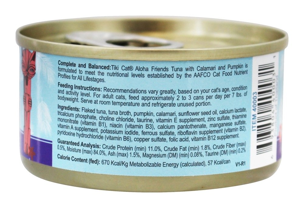 Tiki Cat - Aloha Friends Grain Free Canned Cat Food Tuna with Calamari & Pumpkin