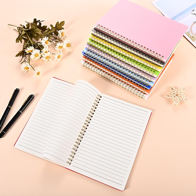Nvzi -b - Paquete de 6 cuadernos en espiral – Lindo cuaderno forrado B5 pulgadas cubierta de plástico impermeable, 60 hojas/120 páginas – Diarios para estudio y notas, azul
