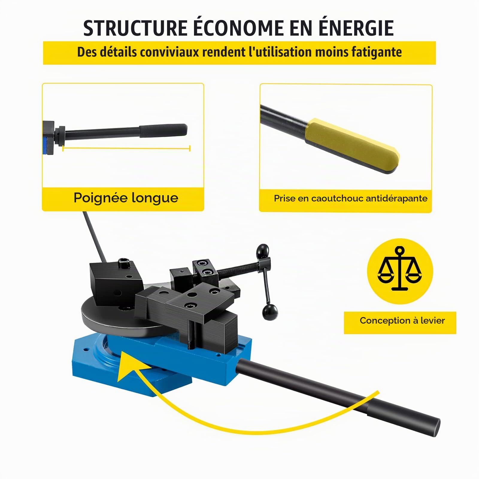 VEVOR Cintreuse De Tuyaux Cintreuse Manuelle SBG 40 pour les usines/les ateliers Peut Faire Une Variété De Coudes Sur Des Supports Carrés/Ronds Pleins