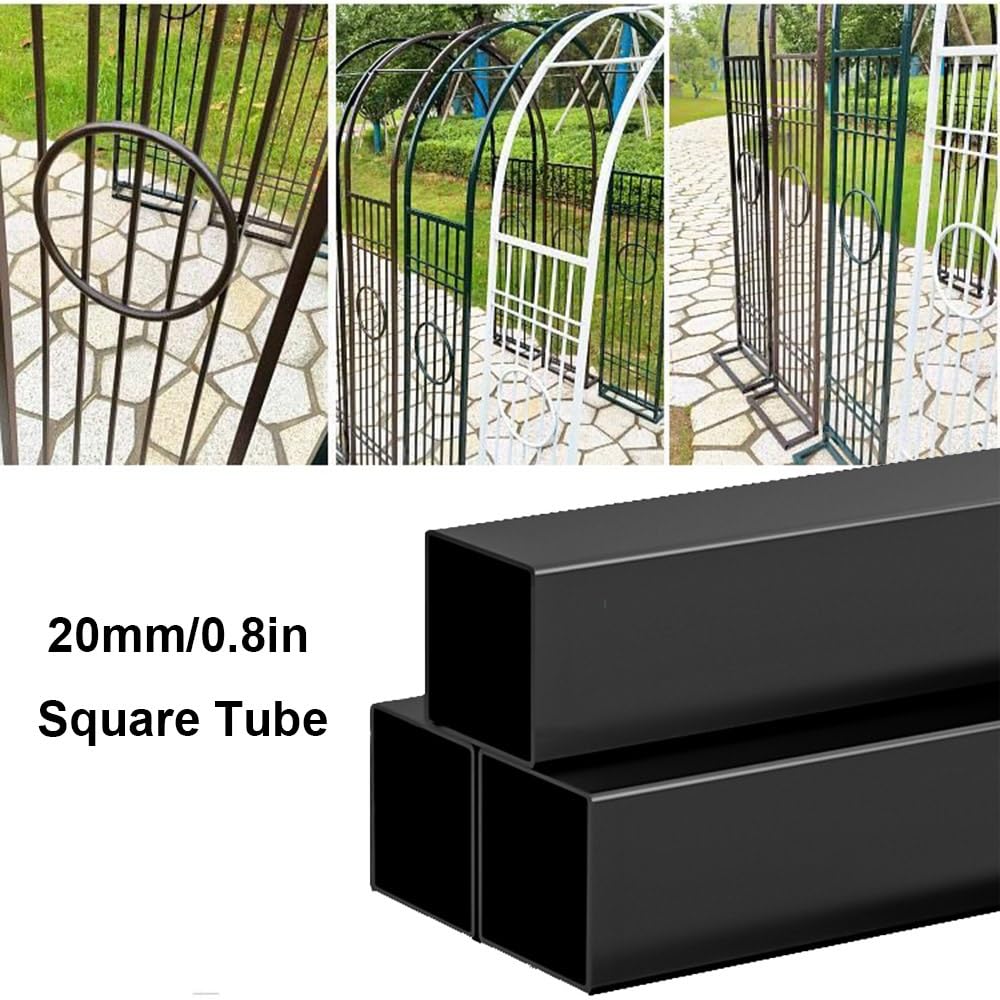 Arco Da Giardino In Metallo Per Rose - Design Tubo Quadrato Nero 180x230 Cm - Perfetto Per Piante Rampicanti - Foto 4