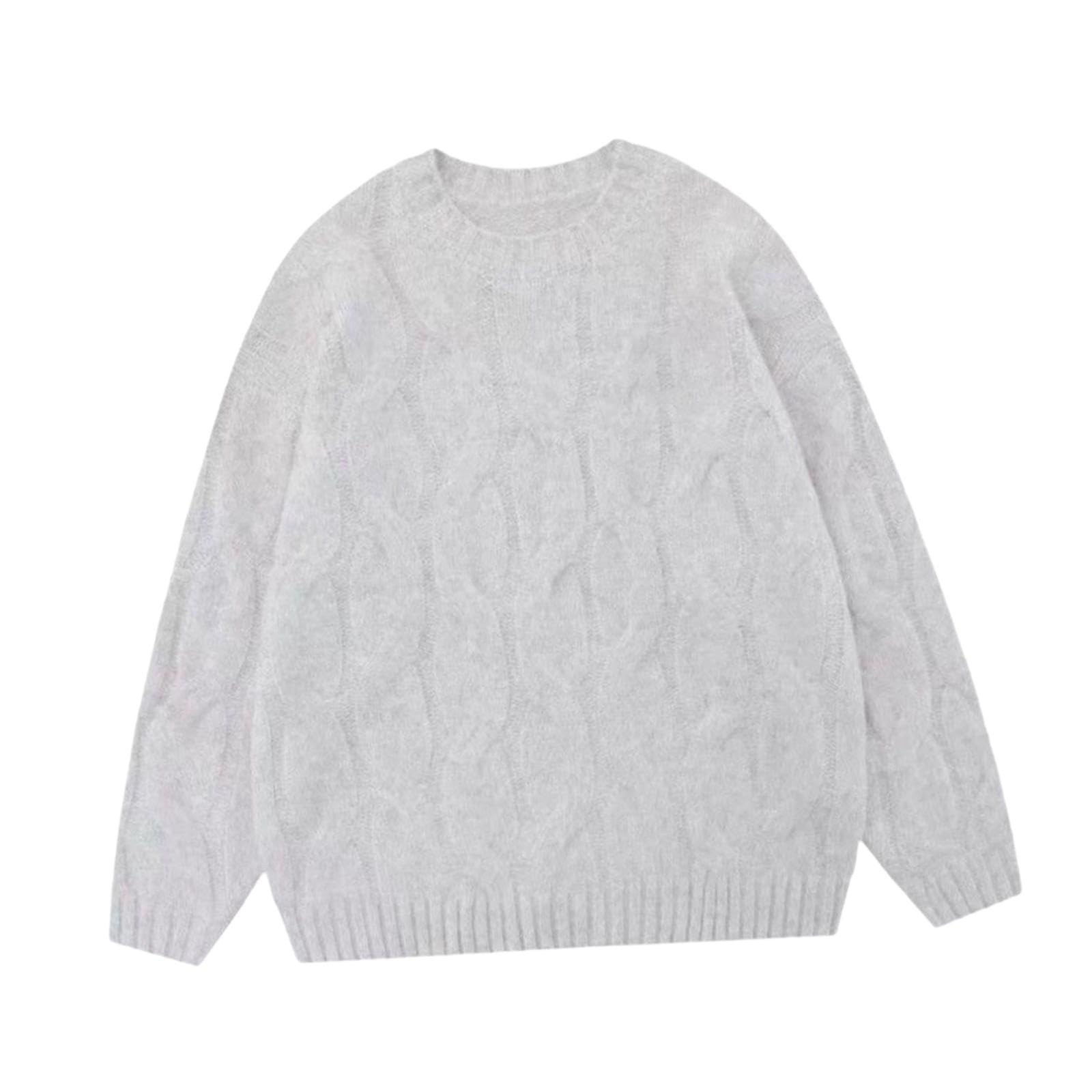 myaddiction Women Sweater Knitwear Party Crew Neck Loose Outfits Fashion Knitted Sweater Apricot-picture-23