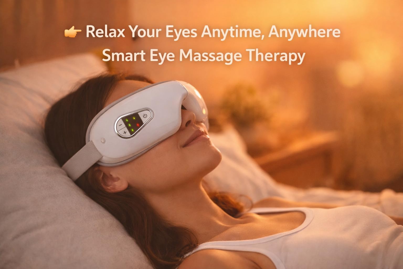 Premium Eye Massager with Heat Stress Relief Relaxation, Improves Sleep, Reduce Eye Strain Dark Circles, Sleeping, Puffy Dry Eyes, Air Compression Eye Massage with 5 Modes, Bluetooth Music — Amazon image 5
