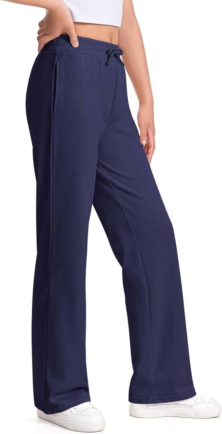 Girls Sweatpants Straight Leg French Terry Joggers Baggy Sweatpants for Teen Girls Size 7-14Y - Image 2