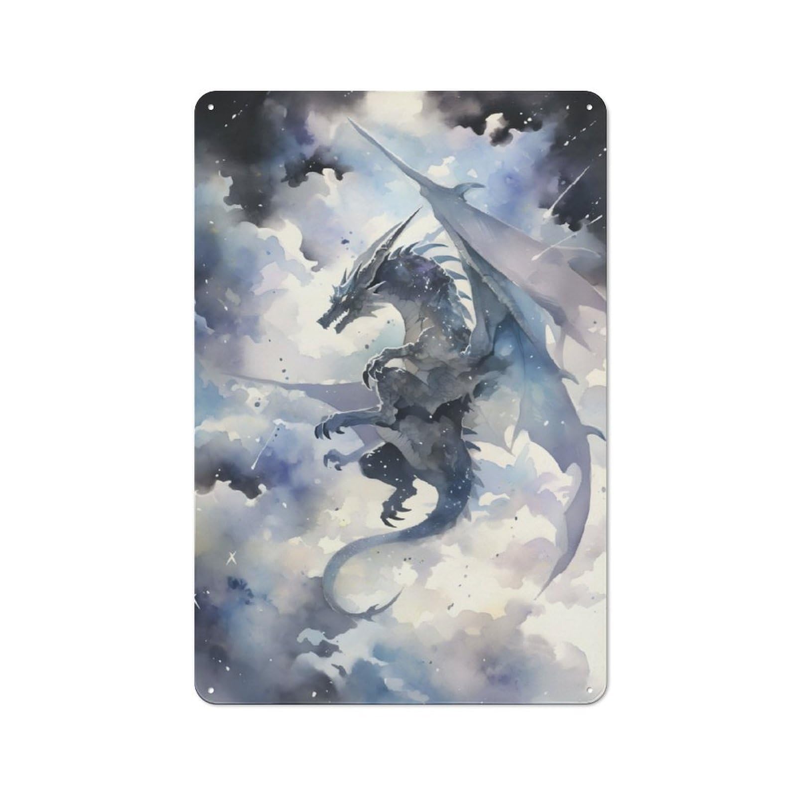 Junmoney Dragon In A Storm Retro Metal Wall Sign 30X20cm With For Workshop Wall, For Vintage Wall Decor Fans, For Garage And Workshop Walls