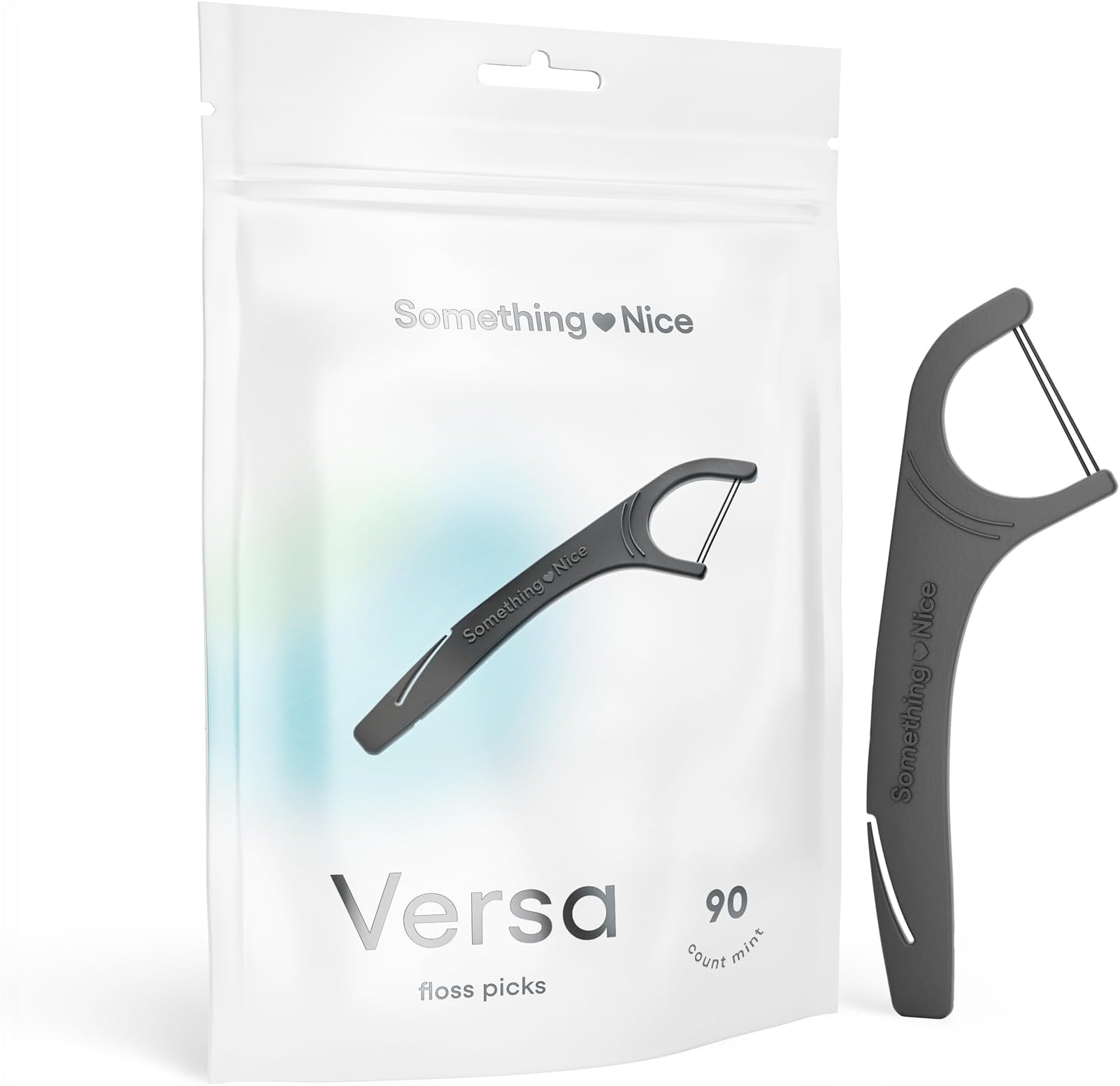 Versa Floss Picks - Minty Fresh Twin Floss for Extra Strength with Mint Flavour - Dental Floss Picks with Tongue Scraper | Flossers with Xylitol for Enhanced Protection 90-Pack