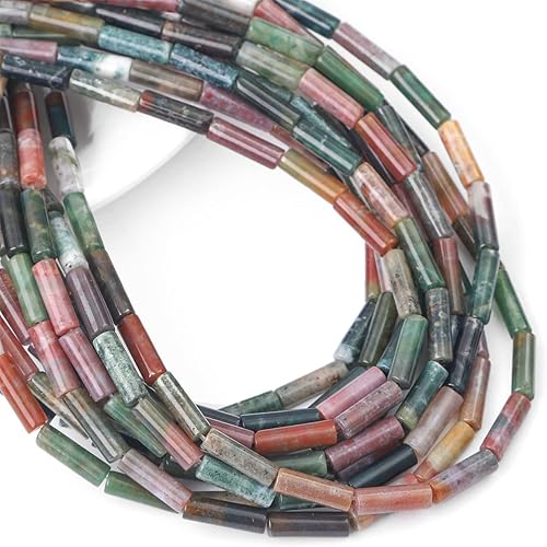 Miniatura 5 de Granos de tubo de ágata india natural, cilindro, 0.157 x 0.512 in, 15.0 in, cuentas de piedra para la fabricación de joyas