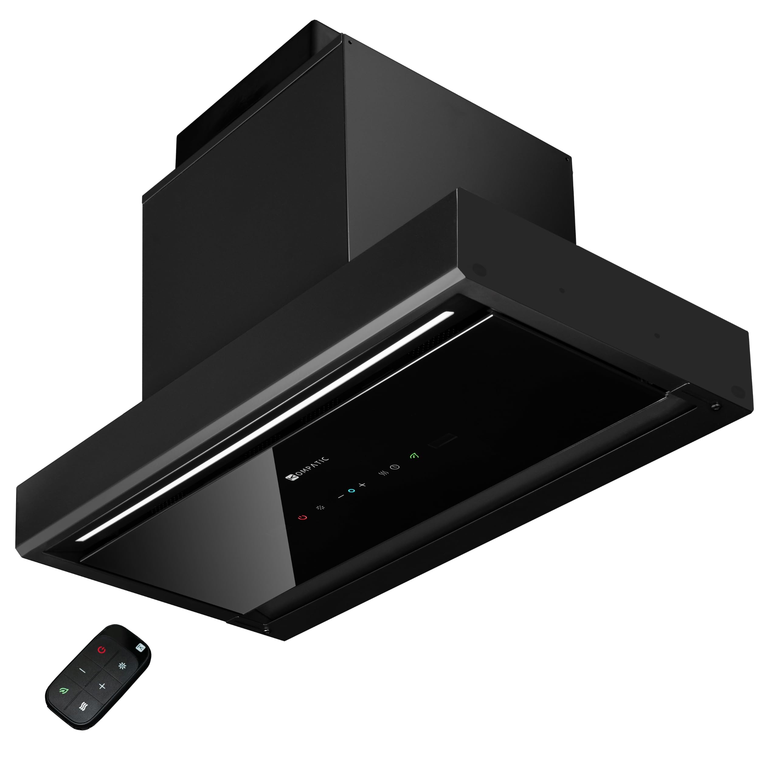 Cappa Aspirante da Incasso Kompatic Yara 60 KPYR60BIB, 60 cm, 800 m³/h, Classe A+, Gesture e Touch, Telecomando, No Drip, LED Regolabile, Nero