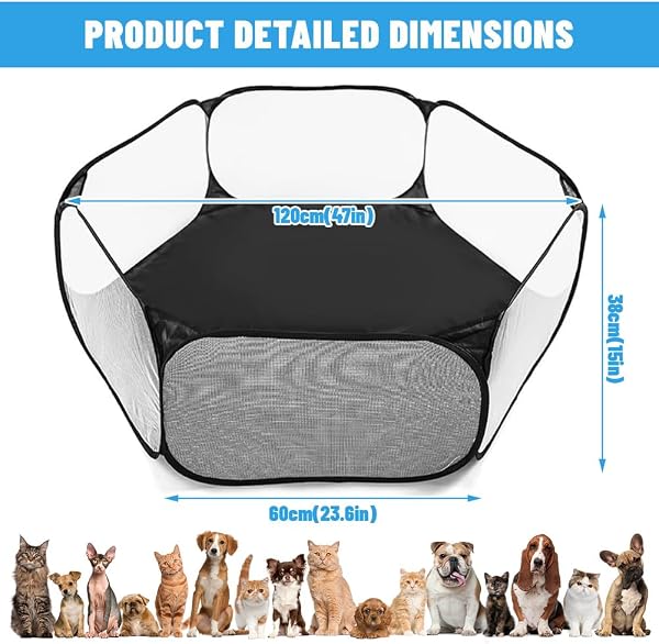 Enclos pliable pour petits animaux, cochon d'Inde, cochon d'Inde, lapin, chinchilla, chiot - 2