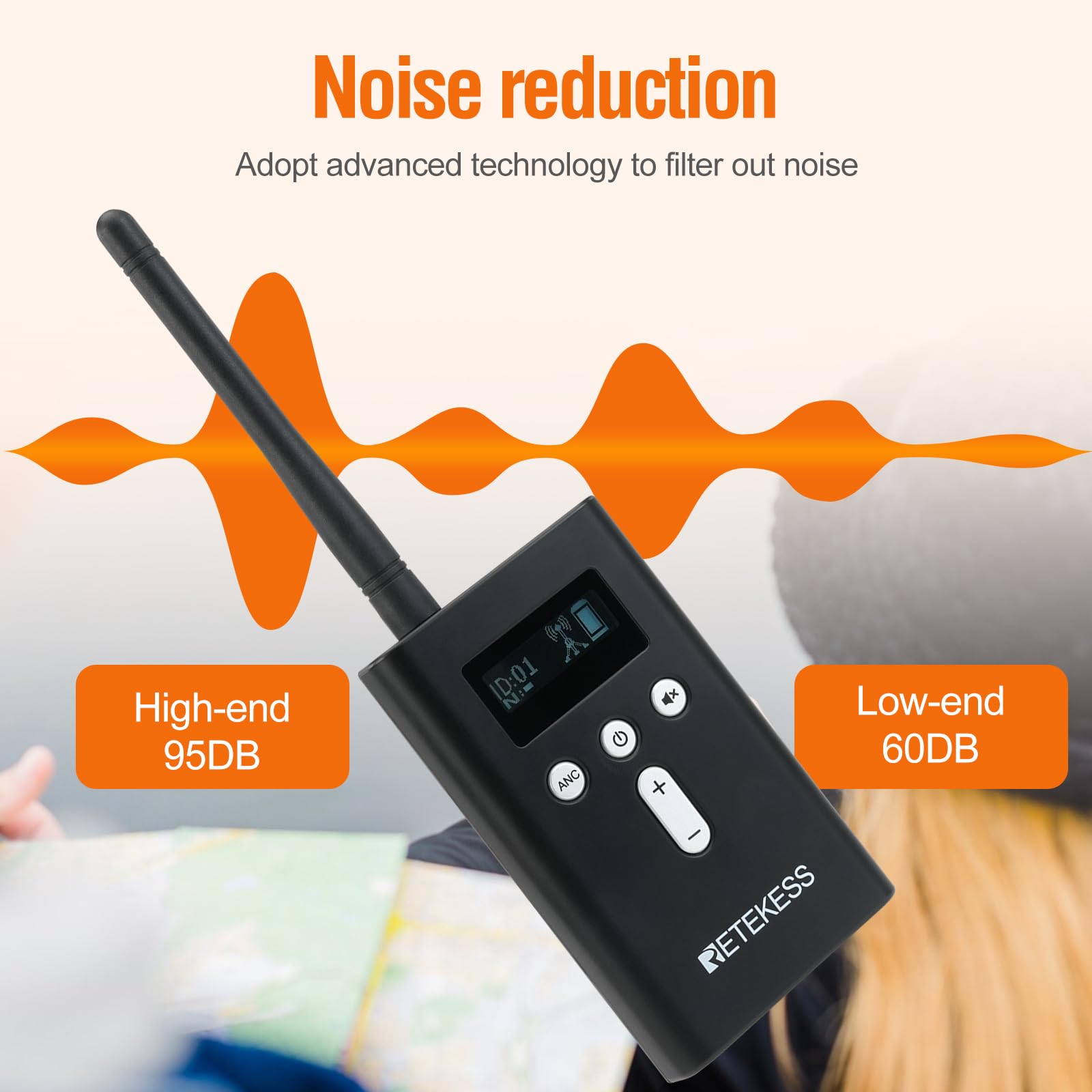 Retekess T130Pro Wireless Tour Guide System, Riduzione del Rumore Migliorata, Guida Turistica Audio a Sussurro, 160m, per Turismo, Visita Fabbrica (2 Trasmettitori 30 Ricevitori)