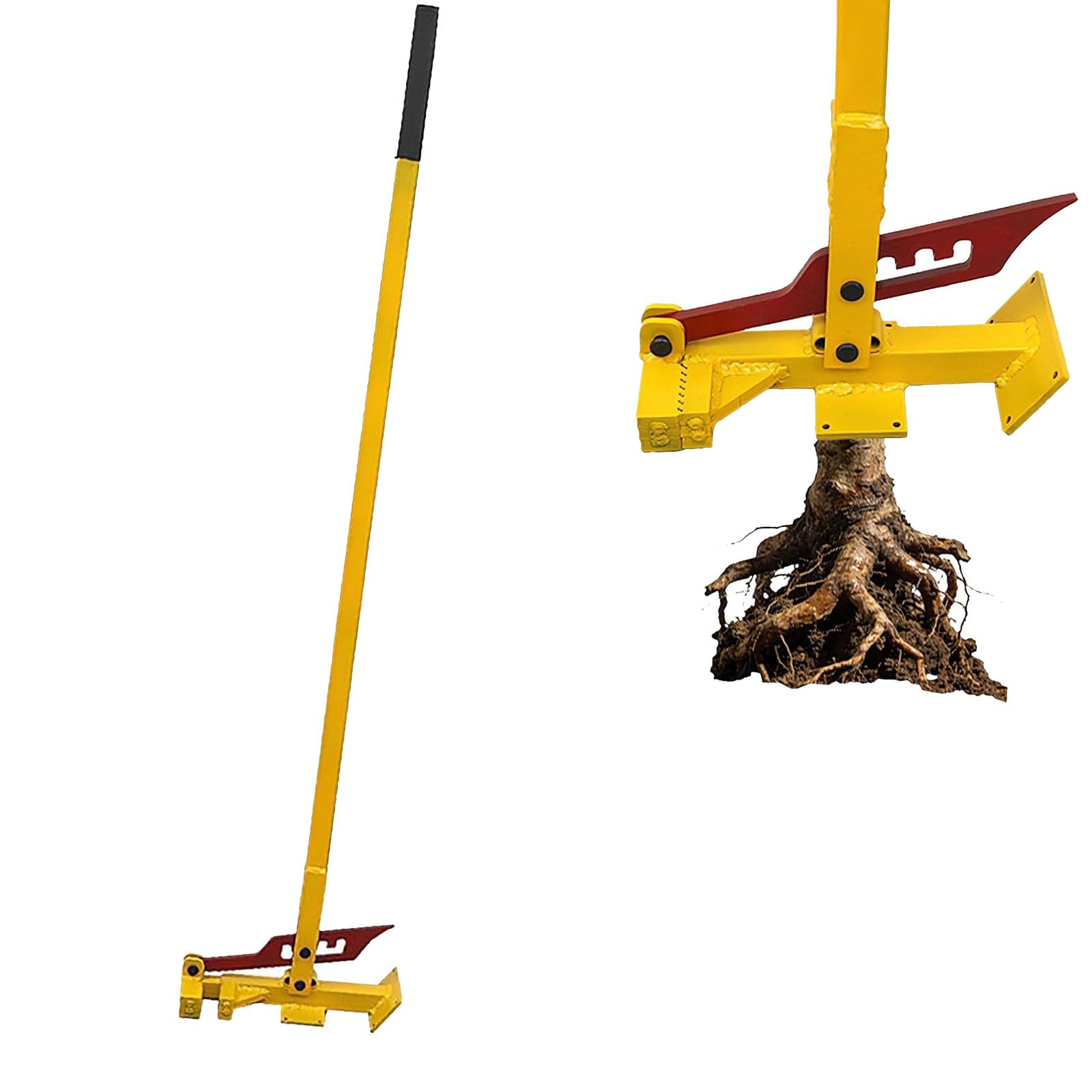 Estrattore per radici di alberi, resistente per rimuovere ceppi con manico regolabile, design senza sforzo per un facile sradicamento in giardini, fattorie e frutteti, ideale per la rimozione delle