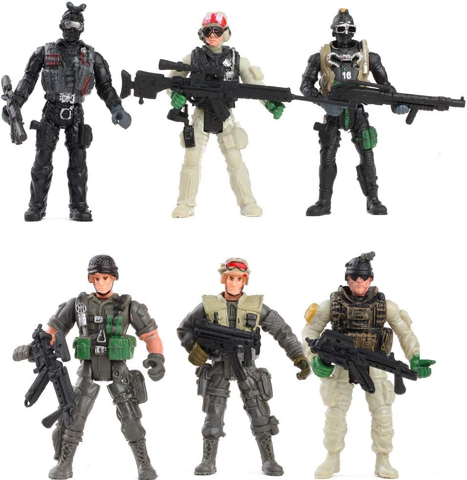 Hautton Soldatini Giocattolo 8 Pezzi Con Armi E Accessori - Figure Militari 9 Cm, Personalizzabili