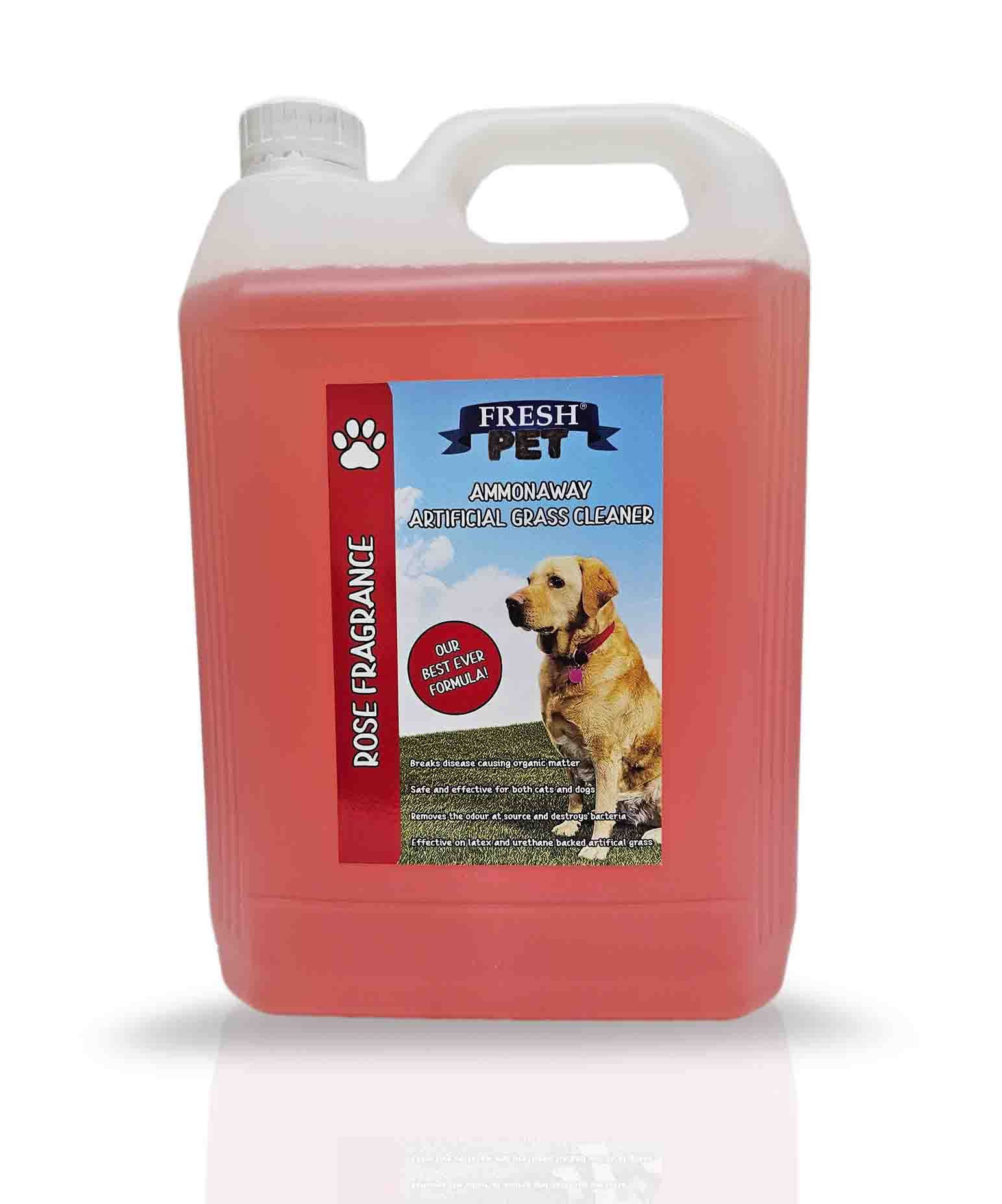 Artificial Grass Cleaner Dog Pet Friendly Disinfectant Deodoriser Concentrate Ammonaway Rose Fragrance (5L)